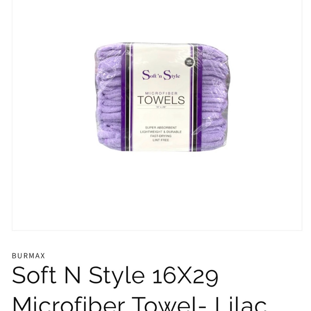 Soft N Style Lilac Microfiber Towel